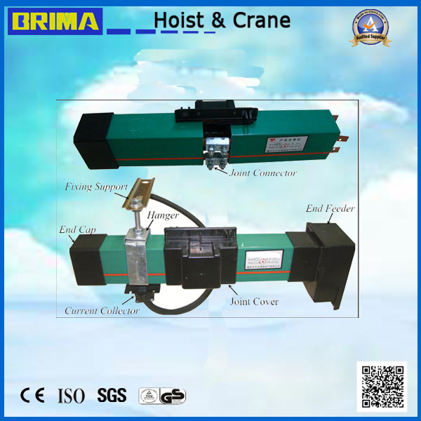 Sistema condutor de guindaste barra condutora de barramento de trilho de energia fechada